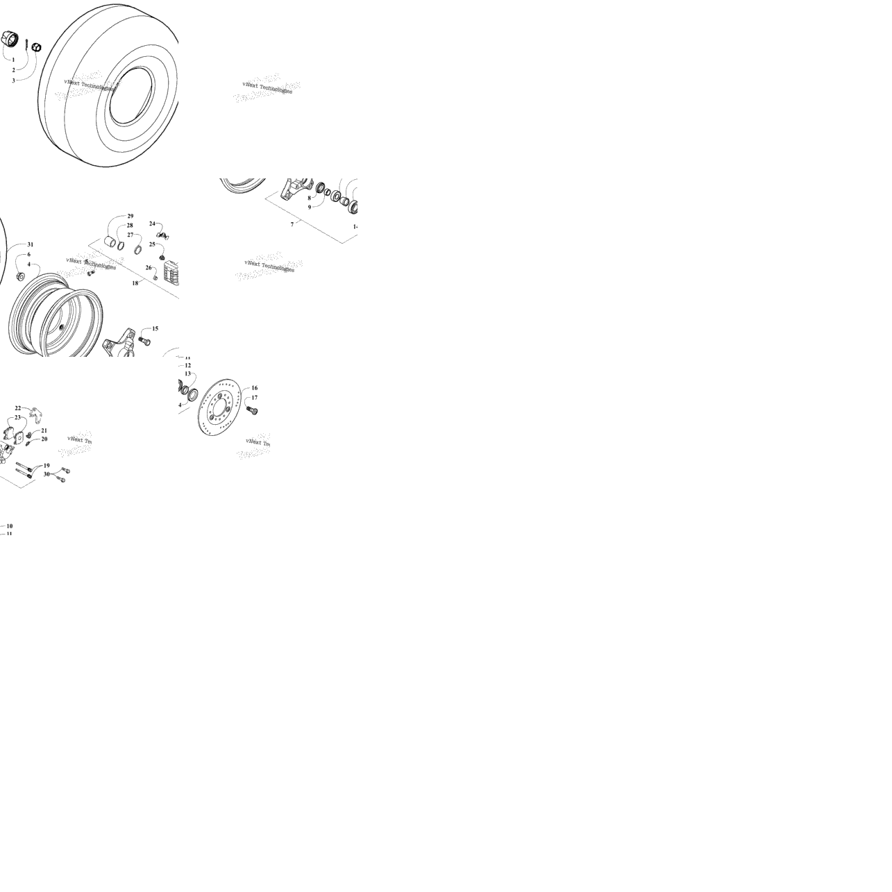 Front Wheels And Brake Assembly