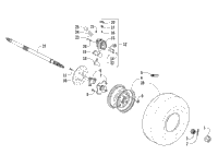 Rear Wheels, Axle, And Brake Assembly
