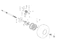 Rear Wheels, Axle, And Brake Assembly
