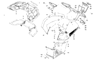 Rear Rack, Body Panel, Footwell, And Taillight Assemblies
