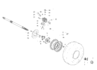Rear Wheels, Axle, And Brake Assembly