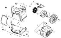 Stator, Flywheel, And Engine Shroud Assemblies