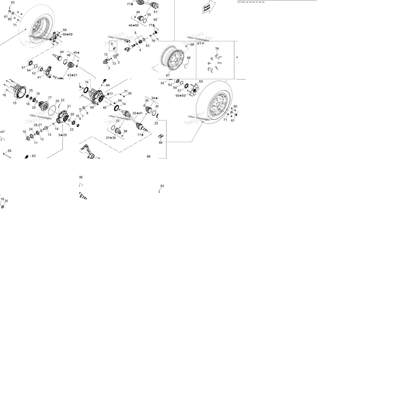 Drive System, Front 500 Efi