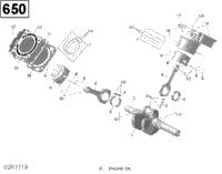 Crankshaft And Pistons - 650 Efi