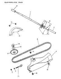 Rear Wheel Axle, Chain 170A-22