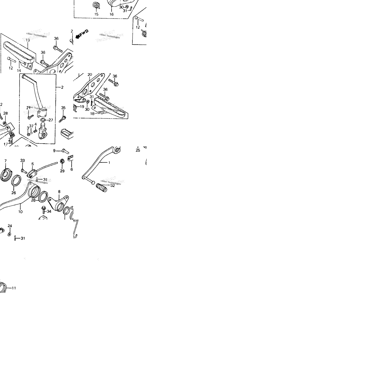 FOOTPEGS / BRAKE PEDAL / GEARSHIFT PEDAL