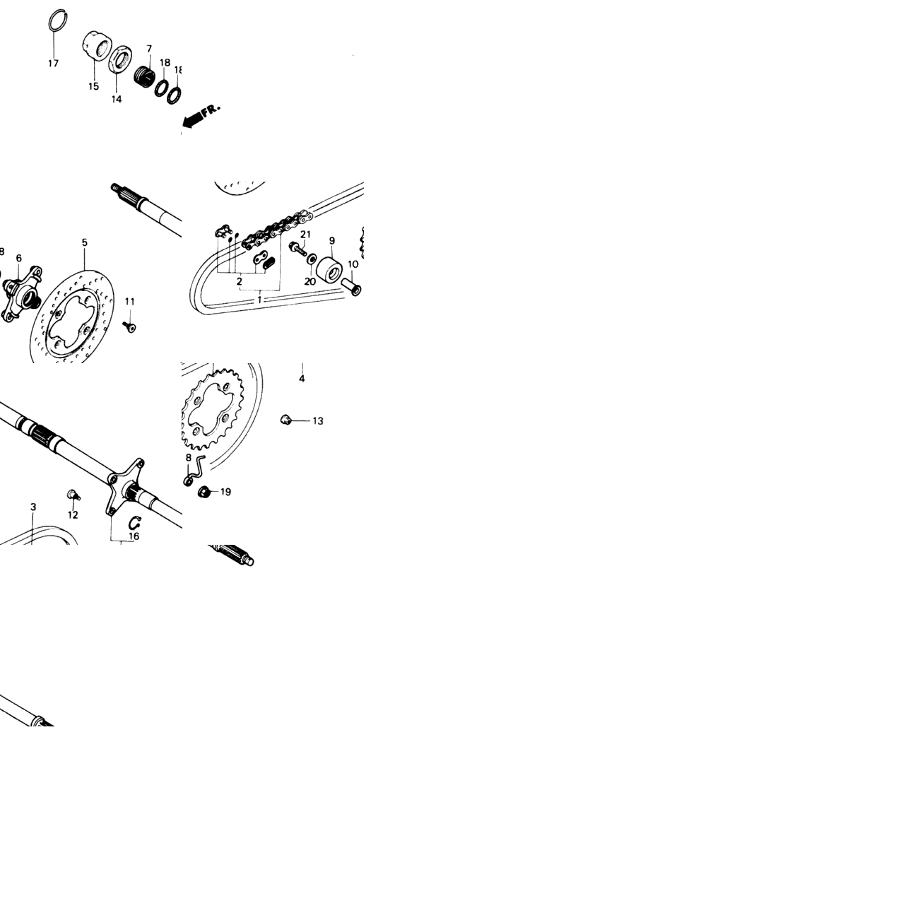 REAR WHEEL AXLE