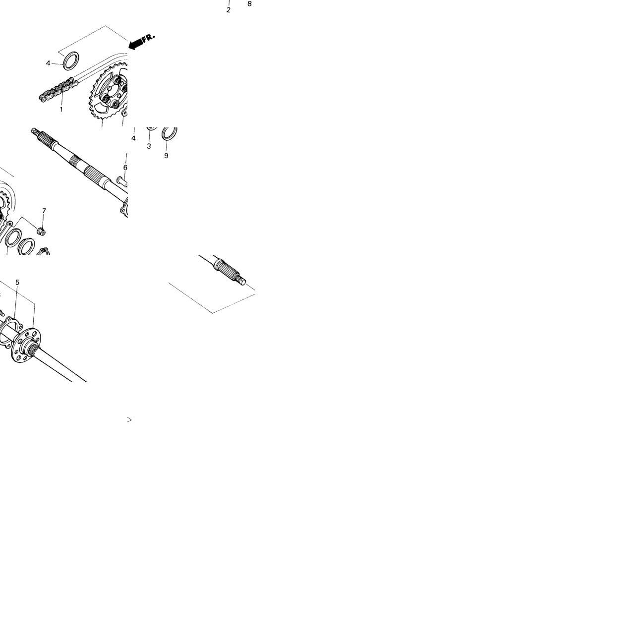 REAR WHEEL AXLE