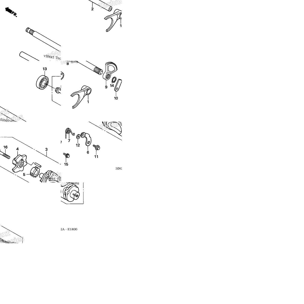 Gearshift Fork + Gearshift Drum