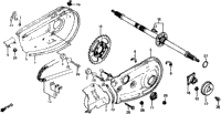 Atc185s Rear Wheel Axle + Chain Case 83