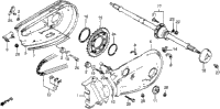 Rear Wheel Axle + Chain Case