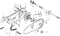 Rear Wheel Axle + Chain Case