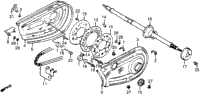 Rear Wheel Axle + Chain Case