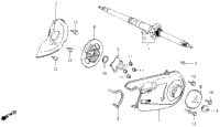 Rear Wheel Axle + Chain Case 84-85