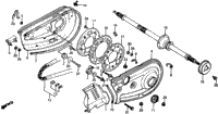 185/200 Rear Wheel Axle + Chain Case 80-82