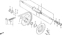 Rear Wheel Axle + Rear Brake Disk 81-82