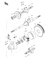 Rear Axle/Brake/Chain ('83 A2)