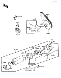 Starter Motor/Starter Clutch ('84 Klt200