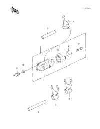 Gear Change Drum & Forks ('83 A2)