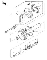 Front Hub/Brake ('83 Klt200-C1)