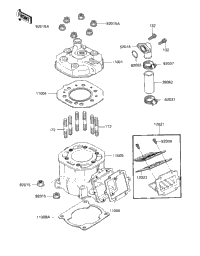Cylinder Head/Cylinder/Reed Valve ('84 A