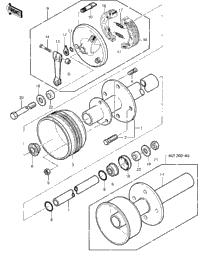 Front Hub/Brake ('81-'82 Klt200-A1/A2/A3