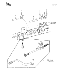Gear Change Drum & Forks ('83 Klt200-A4/