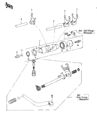 Gear Change Drum & Forks ('82 A1)