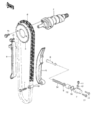 Camshaft/Chain/Tensioner ('81-'82 Klt200