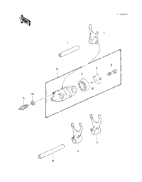 Gear Change Drum & Forks ('83 Klt200-C1)