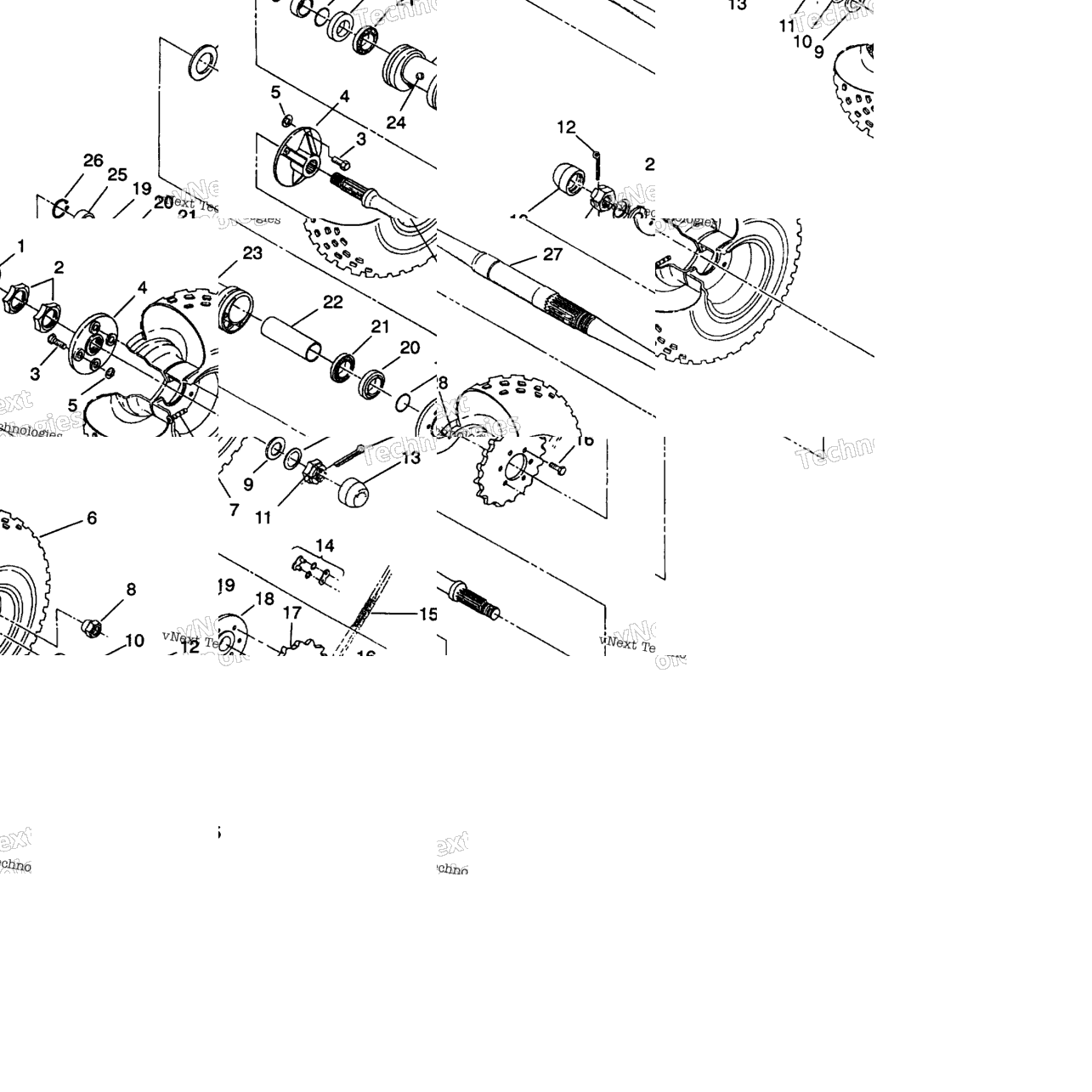 Rear Wheel Drive Assembly 6X6 350L