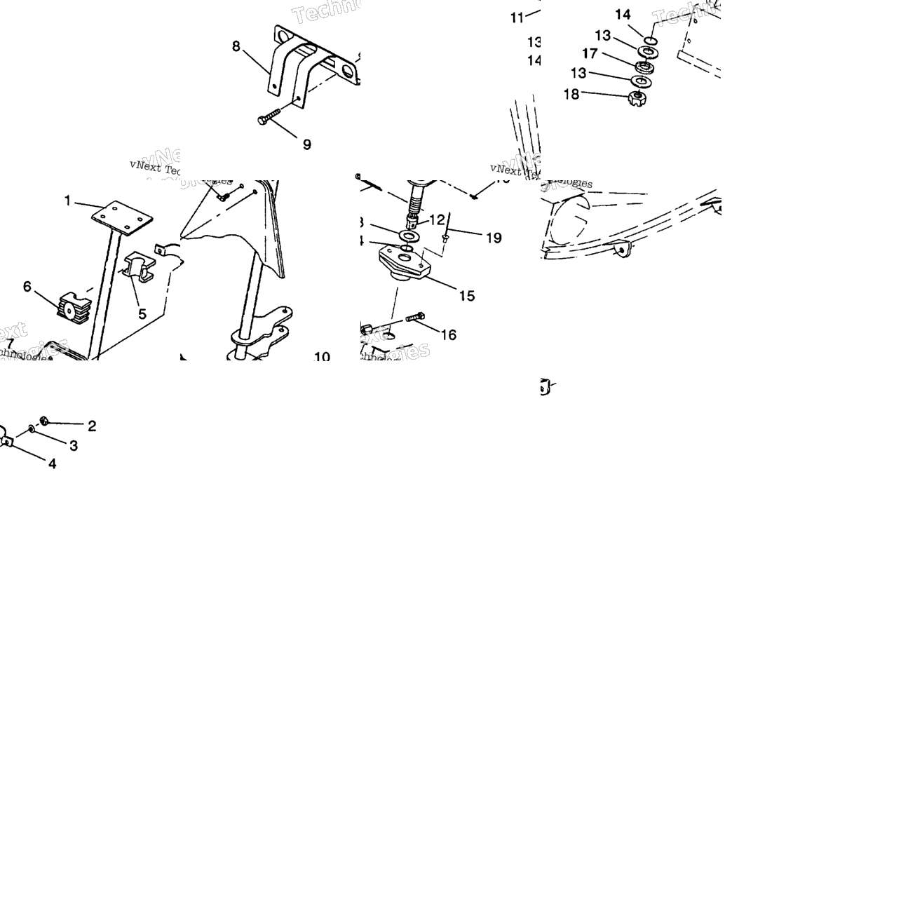 Steering Post Assembly 6X6 350L