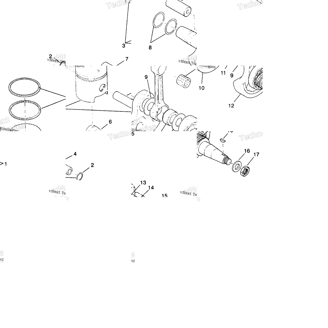 Crankshaft & Piston 6X6 250