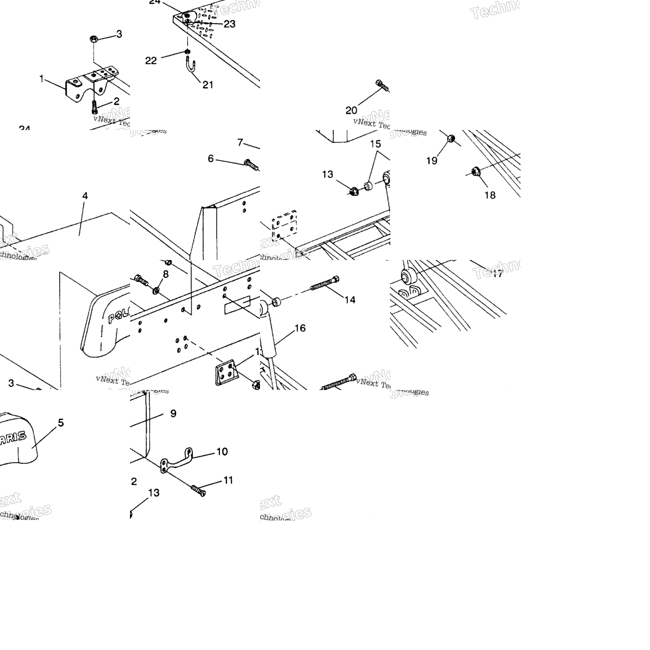 Rear Bed Mounting 6X6 250