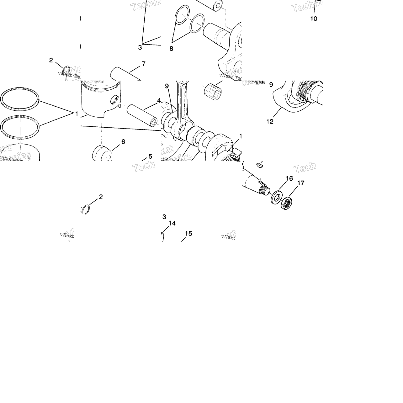 Crankshaft & Piston 4X4 250