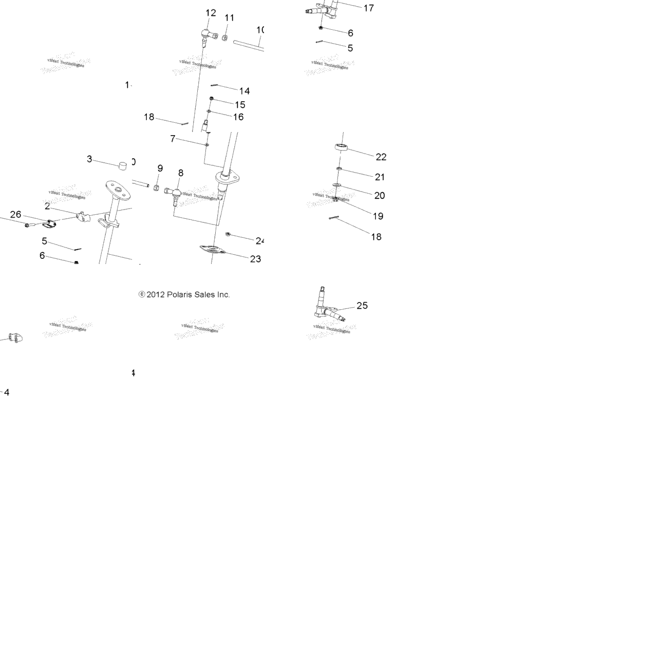 Steering, Steering Post & Tie Rod Asm