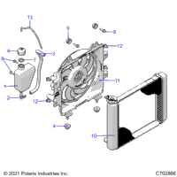Engine, Cooling System, Radiator, Fan & Overflow Bottle