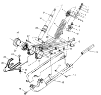 Swing Arm Weldment 6X6 400L U.S. , Swedish S958740 & No (4930273027D002)