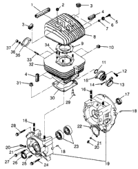Crankcase & Cylinder Trail Blazer W97ba25c (4940124012C013)