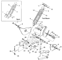 Swing Arm/Shock Mounting Sport 400L & Trail Blazer W97ba25c
