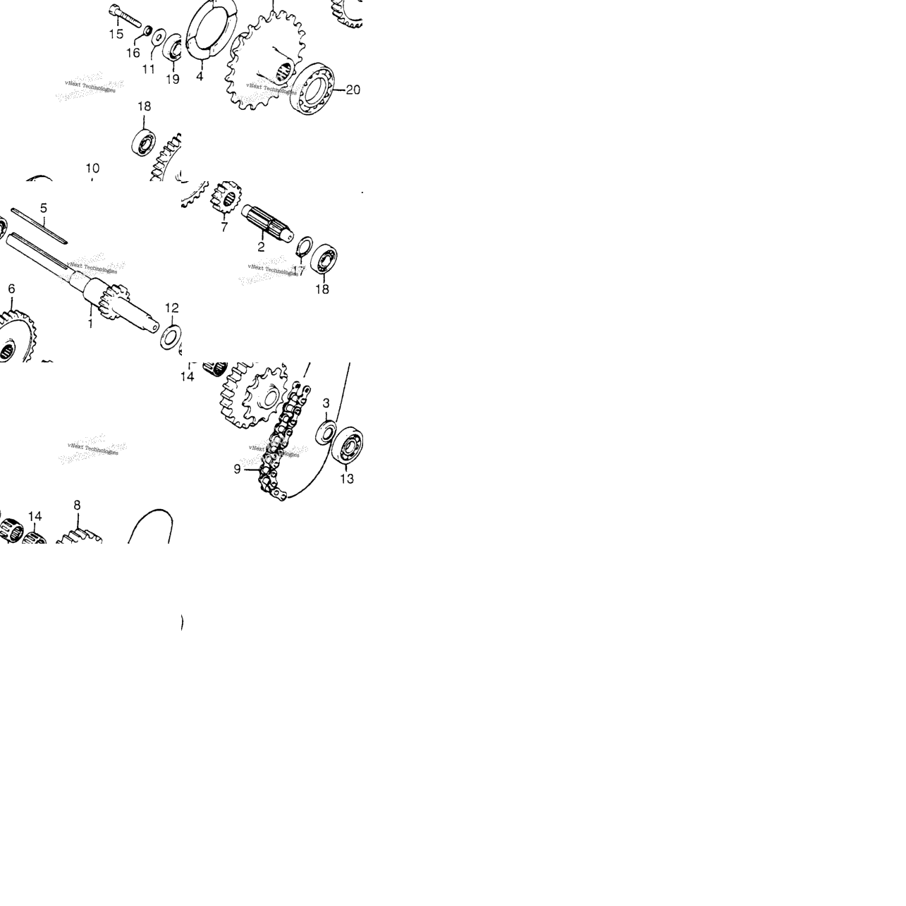 Reduction Primary Shaft + Countershaft