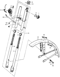 Front Fork + Front Fender + Horn