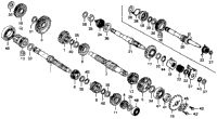 Transmission + Kick Starter Spindle