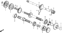 Transmission + Kick Starter Spindle 81-86