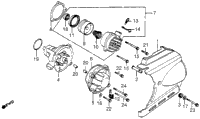 Left Crankcase Cover + Water Pump