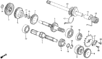 Transmission + Kick Starter Spindle 80