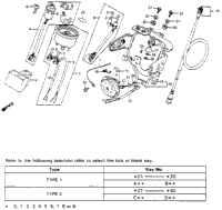 Speedometer + Horn + Key Set 83-85