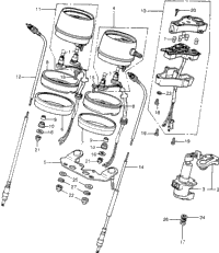 Speedometer + Tachometer + Combination Switch