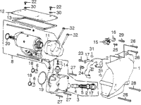 Left Crankcase Cover + Starting Motor + Oil Pump