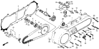 Left Crankcase Cover + Starter 79-80